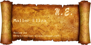 Maller Eliza névjegykártya